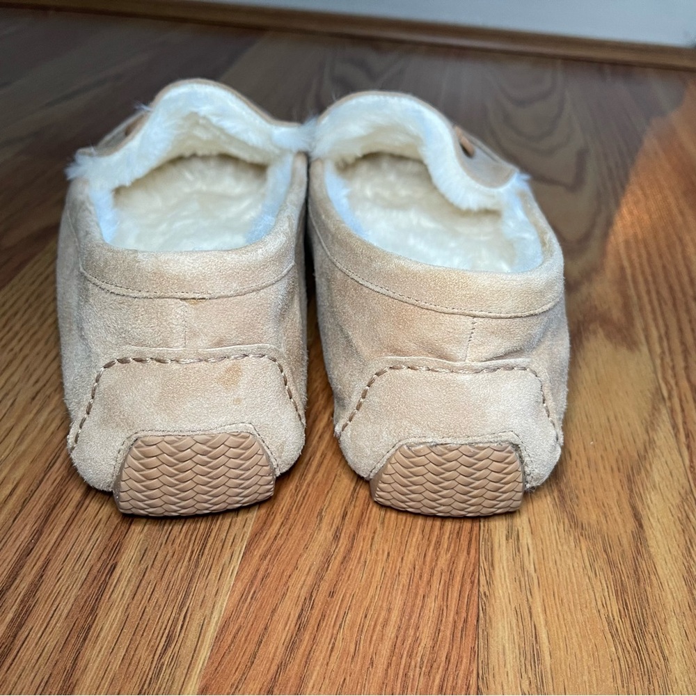 COLE HAAN Tully Tan Suede Driving Moc/Slipper w/Fur Lining - Picture 3 of 10